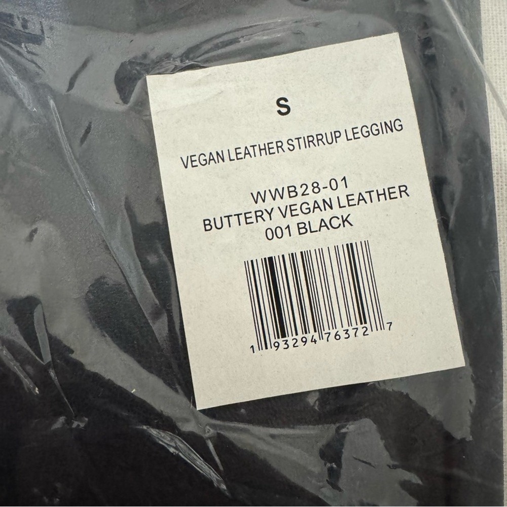 WeWoreWhat Black Vegan Leather Stirrup Leggings Sleek Form-Fitting Design Size S - Picture 8 of 8